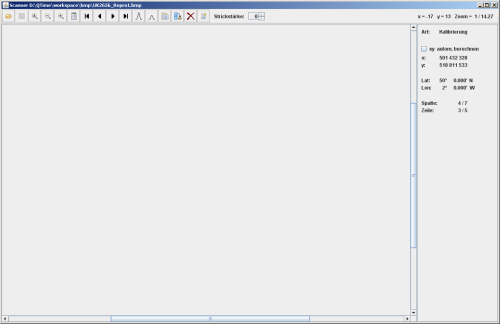 Scanner mit kalibrierter Übungskarte